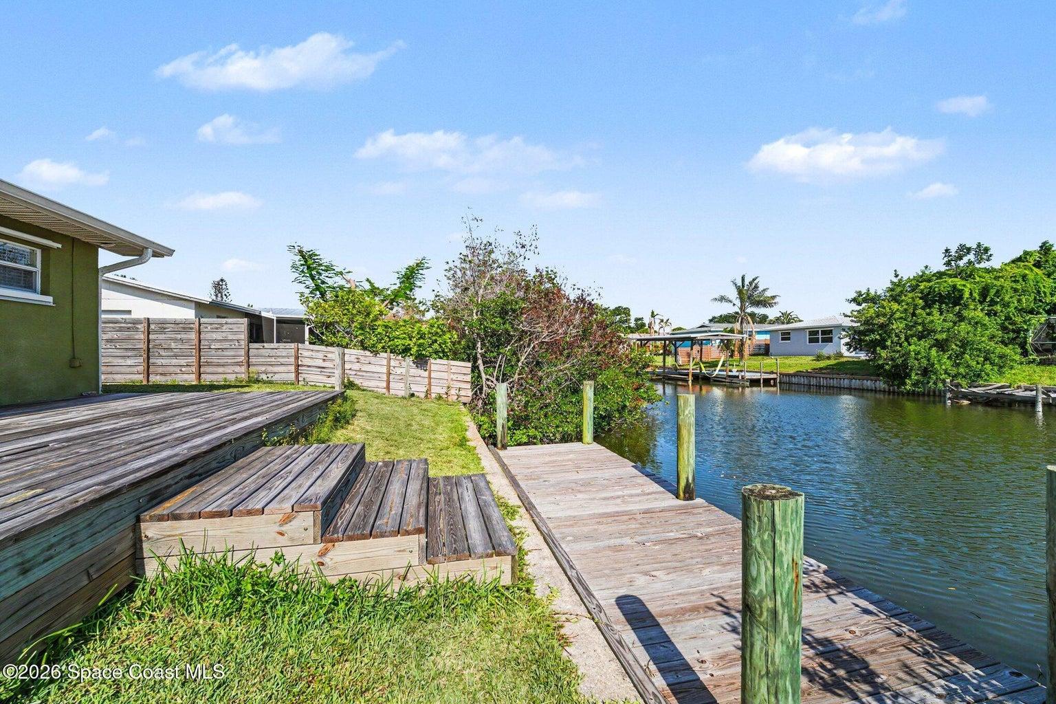 Your wonderful dock waiting for you to put in your kayak, paddle board or other water craft