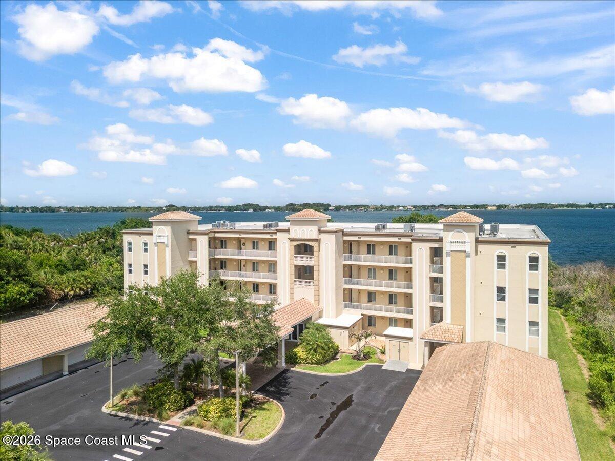 Laguna Vista Riverfront Condos aerial view.
