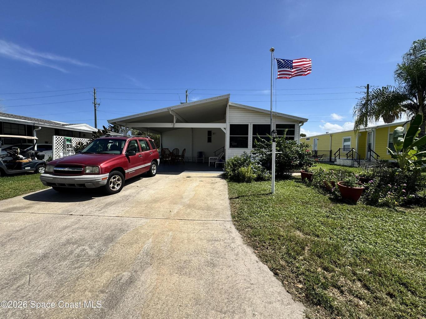 Exterior Front Double Carport/Driveway
