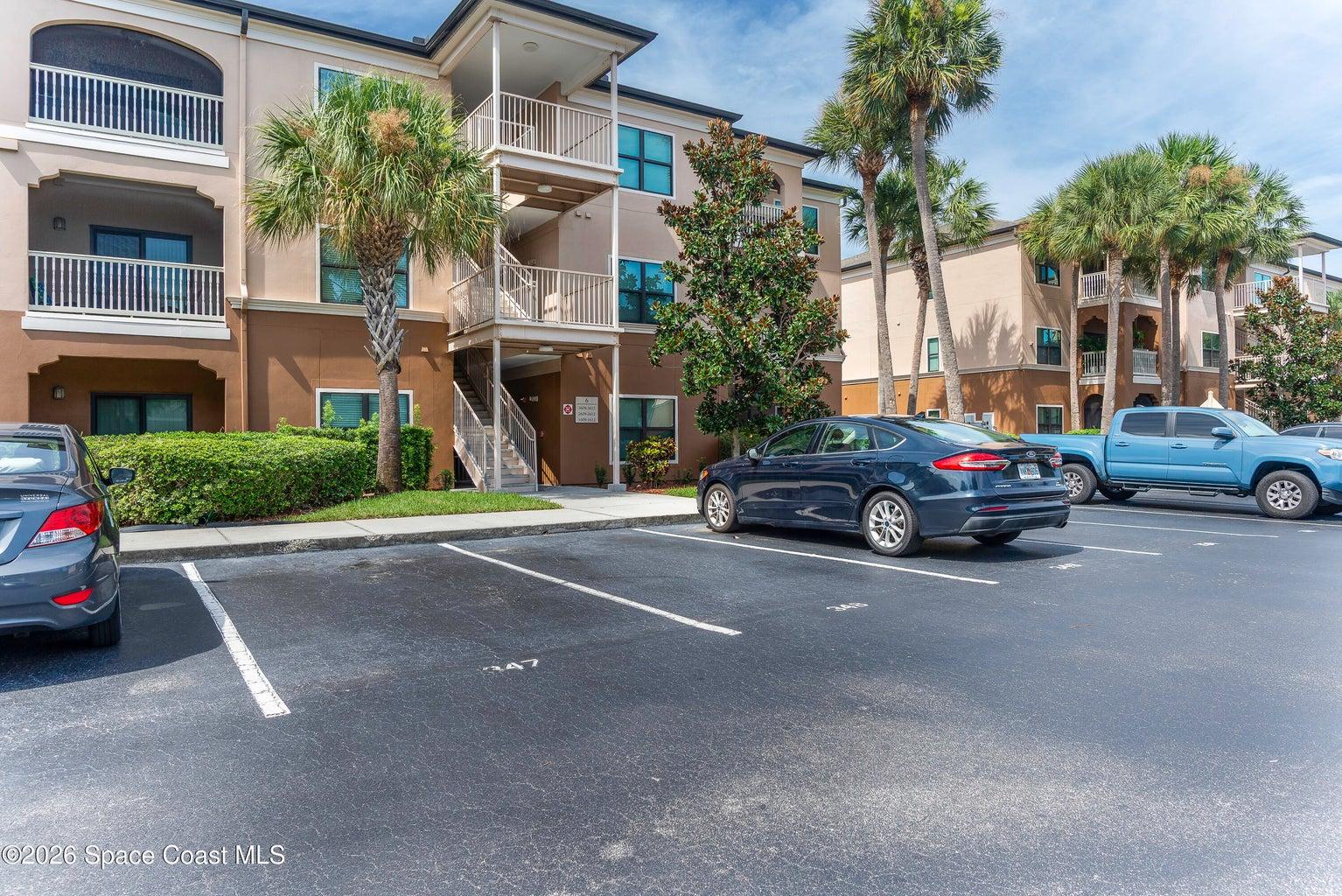 Easy access to stairs from your designated parking spot.