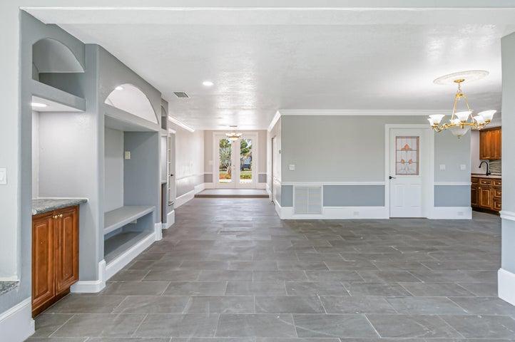View from Large Family room to the front doors.
