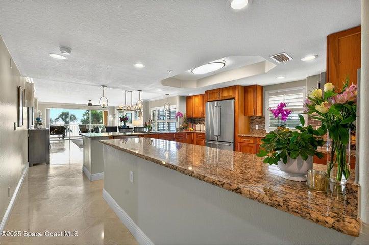 Tremendous countertop space leading to a large open floorplan.