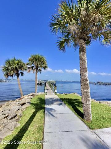Community Pier with Docks on riverside (slips available for lease).