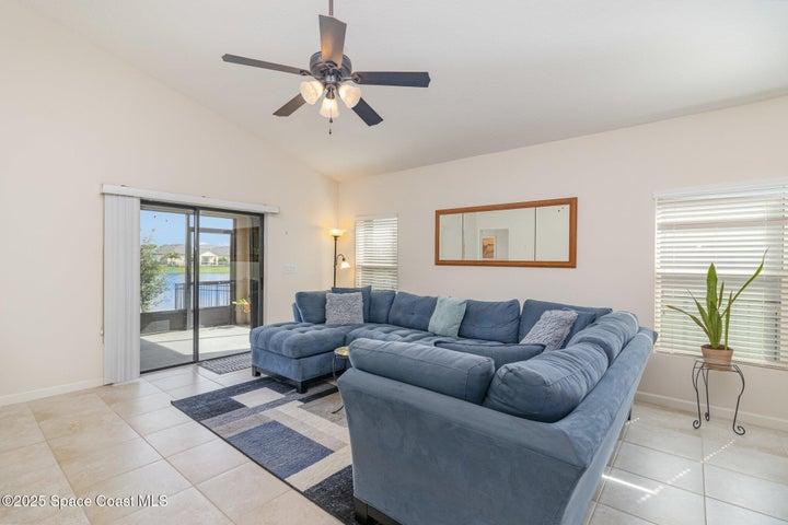 Open Space with Cathedral Ceilings, Tile Floor.