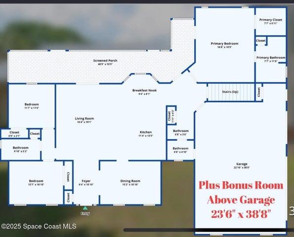 Plus the bonus room or 4th bedroom above garage