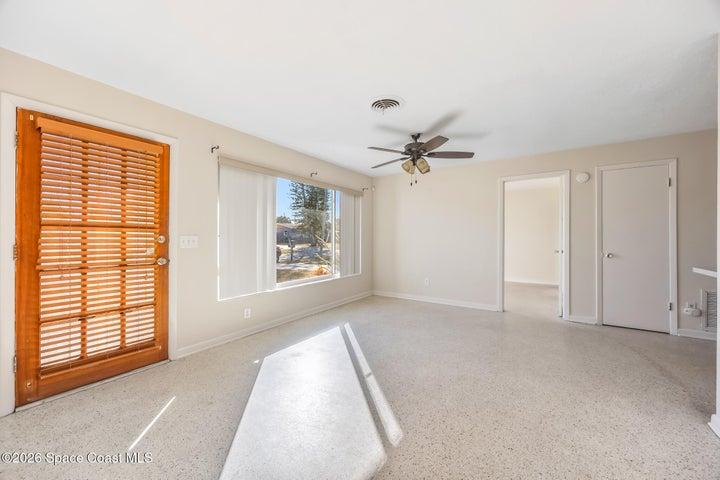 Entry door to living room.