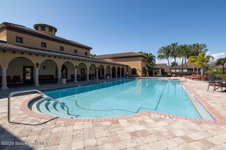 Sparkling resident pool near clubhouse facilities.