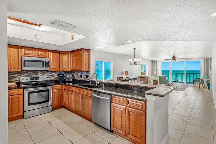Remodeled kitchen with direct ocean views
