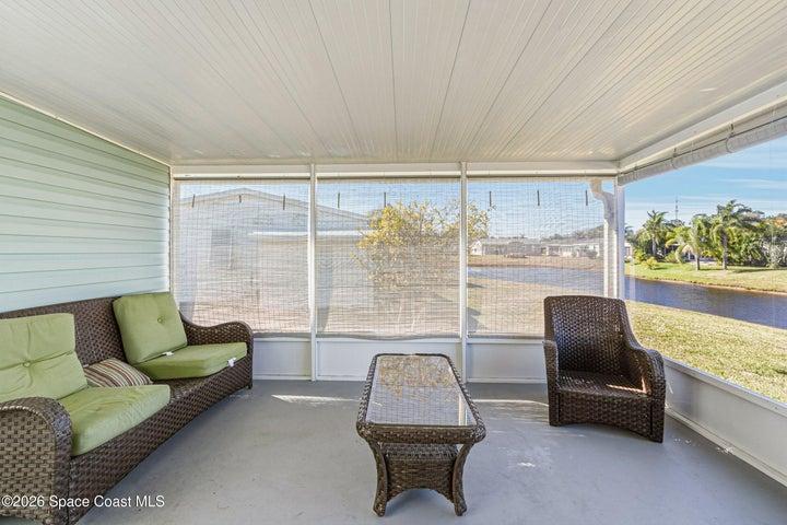 screened patio..water view