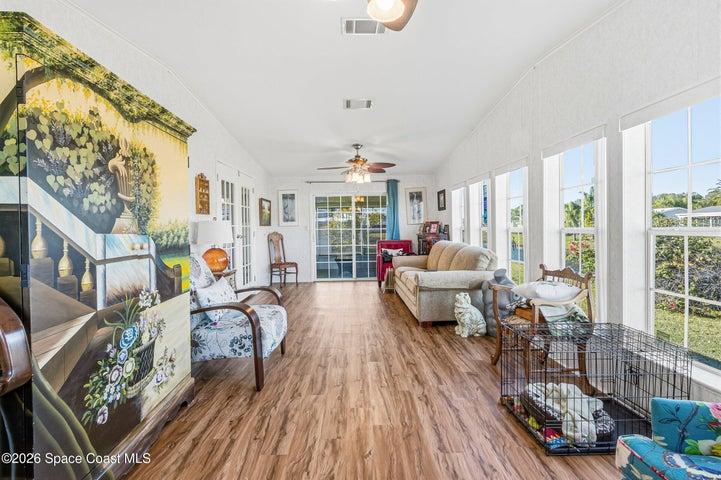large veranda with water view