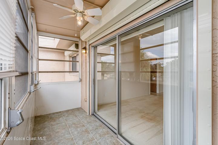 back porch with hurricane shutters