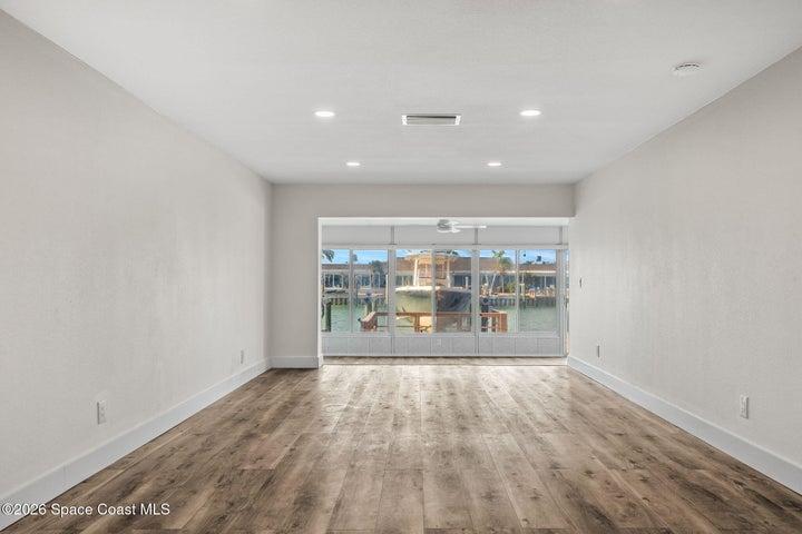 views from living room to water