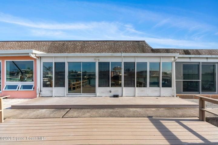 view from dock to sunroom
