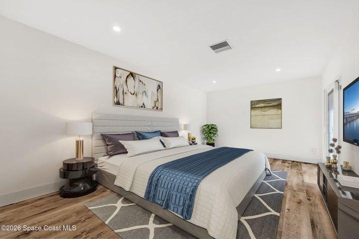 Virtually staged guest bedroom