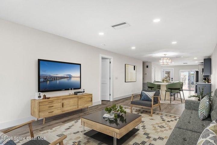 Virtually staged living.dining combo