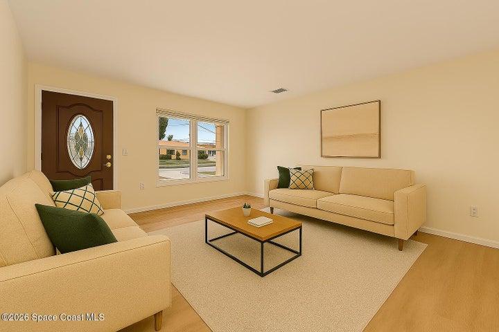 Living room staged