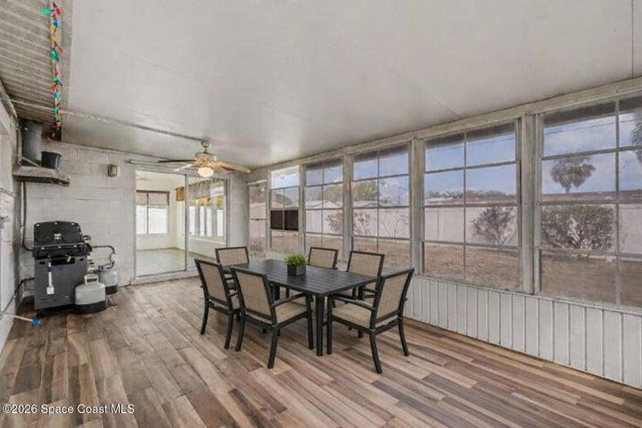 Staged rear sunroom