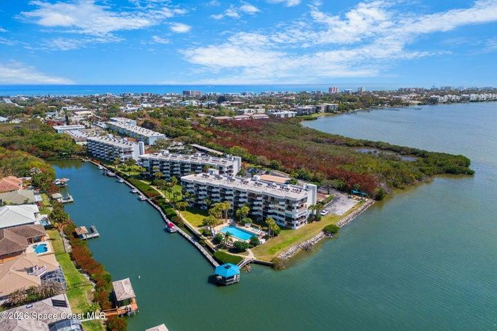 This two-bedroom, two-bath Cape Canaveral condo offers direct waterfront living with Banana River access.