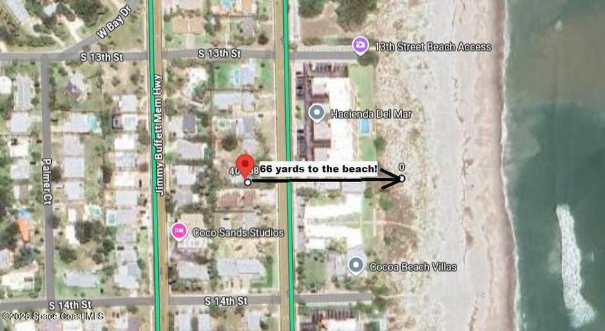 Less than 200 feet to the beach.