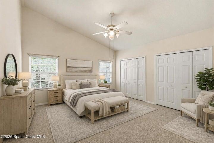 Primary Bedroom with double closets