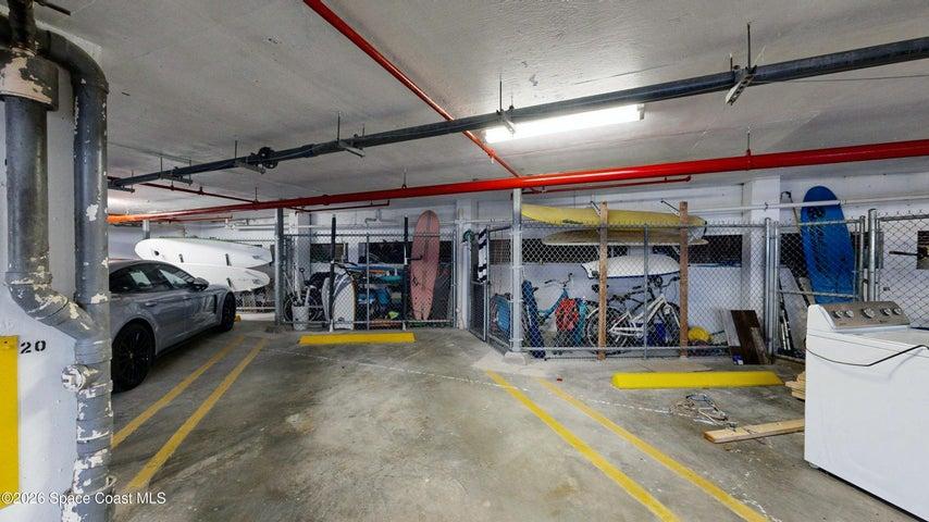 Covered garage with additional storage