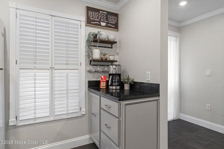 Additional coffee bar cabinets added