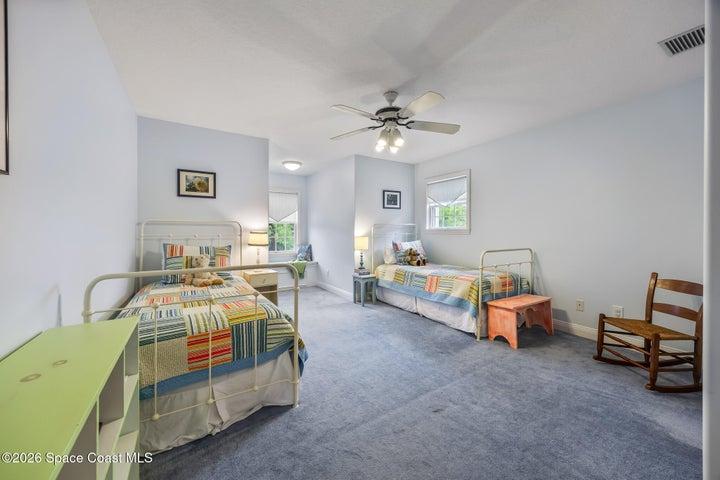 Upstairs bedroom for the kids with a window seat