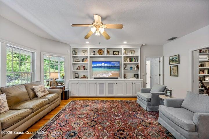 Living Room with Built ins