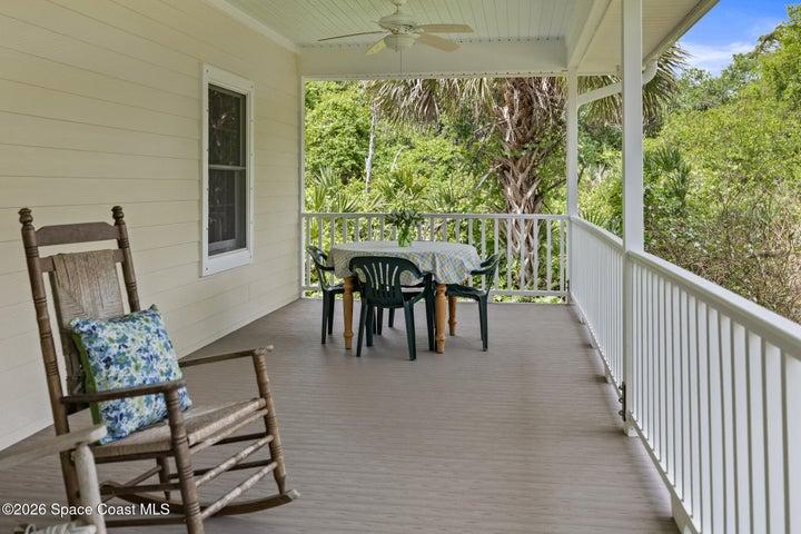 Front porch runs the width of the house