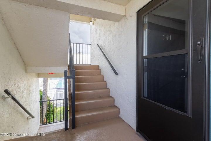 Unit 201 by the stairwell or use the elevator!