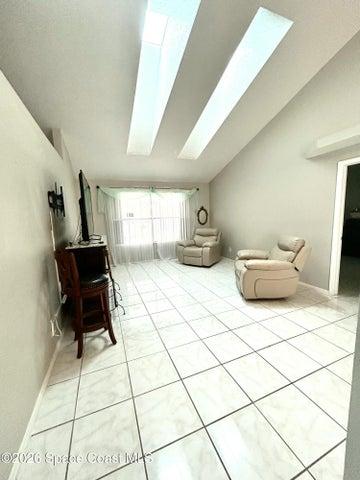 Skylight illuminates the formal living room