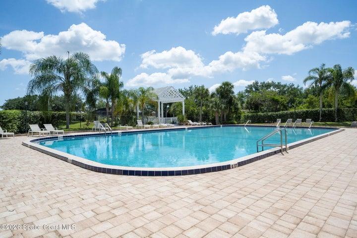 Additional pool view with loungers