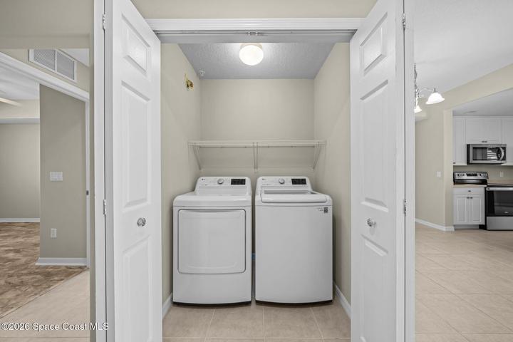Washer/Dryer Closet off off living area
