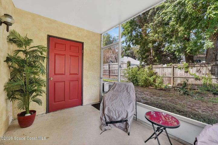 Back porch with laundry/utility room