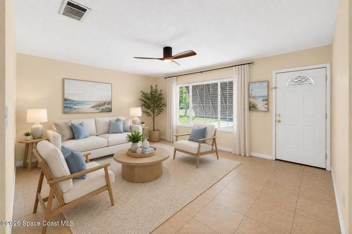 Virtually Staged front Living room