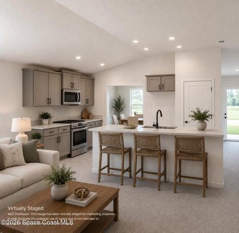 Island Kitchen virtually stages