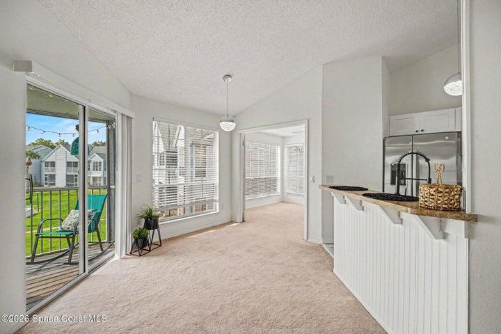 Living Room. Dining and Kitchen