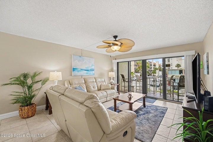 Living area with sliders to balcony