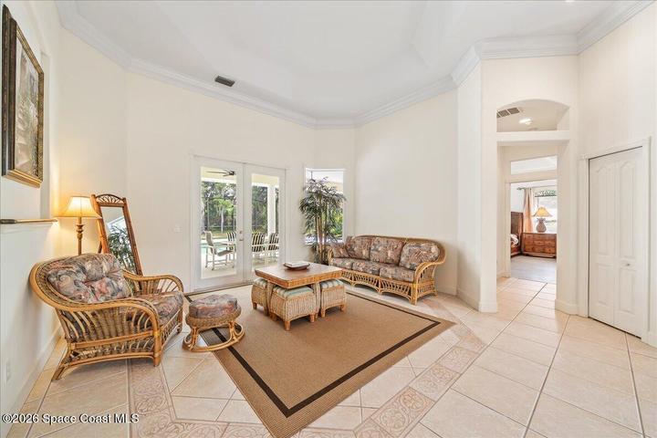 Living Room w/ French Doors