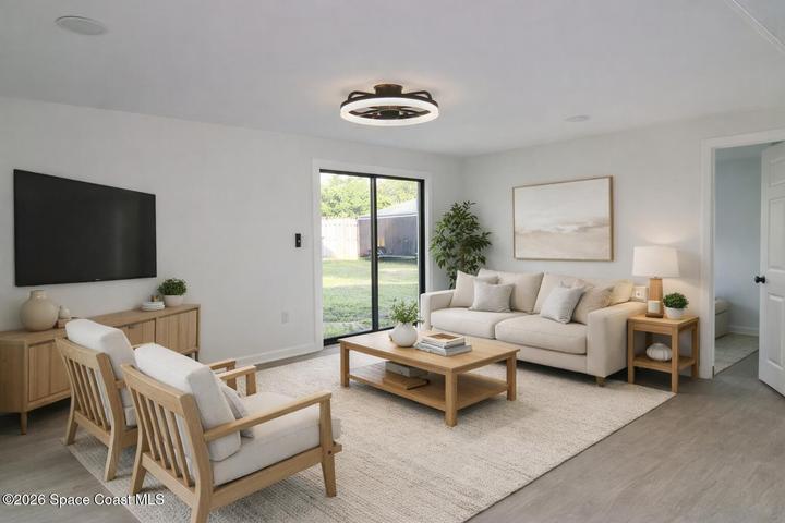 Living room - virtually staged