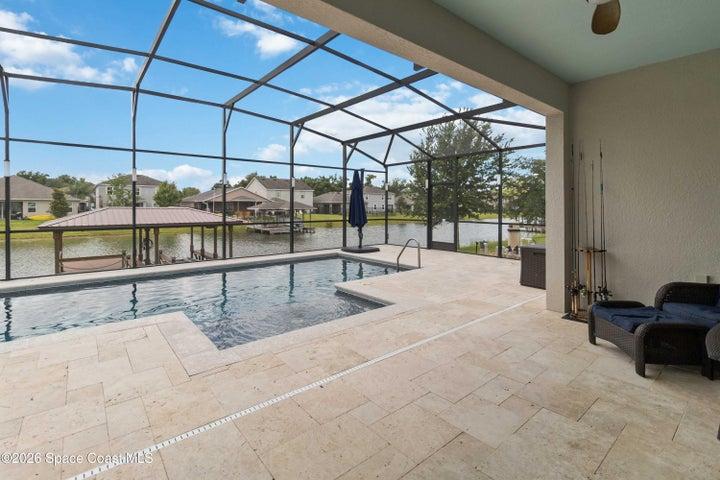 View of the saltwater/heated pool from lanai
