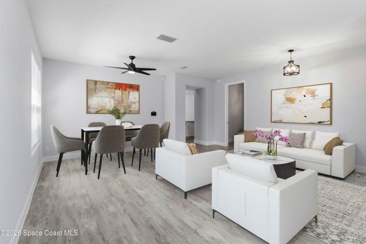 Virtual Staged formal living/dining combination rooms