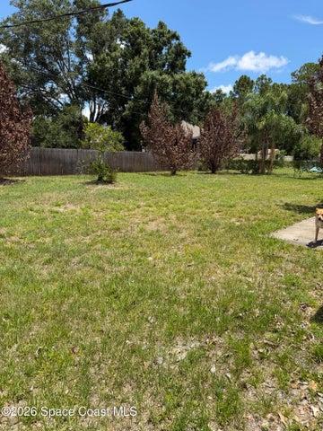 Back yard with electric fencing