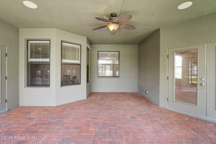 large shaded patio