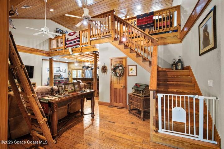 living room/ stairs to loft