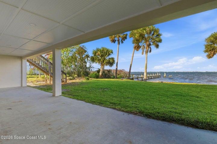 NIce covered patio off of downstairs bonus spaces
