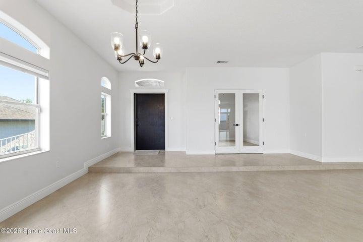 View to front door from inside home