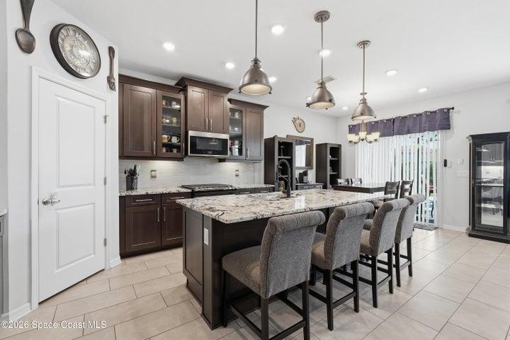 Bright kitchen with easy access to dining and living areas