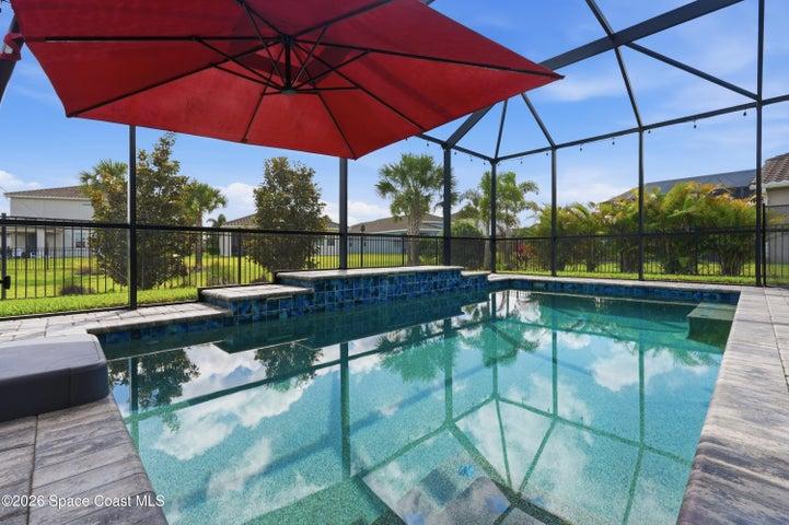 Sparkling pool perfect for cooling off on warm Florida days