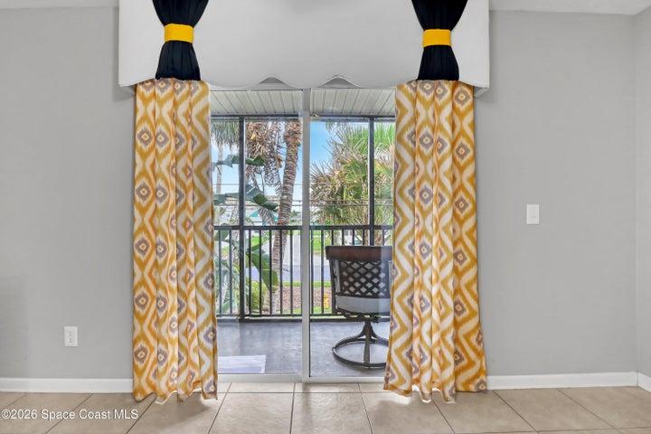 sliding glass door to balcony